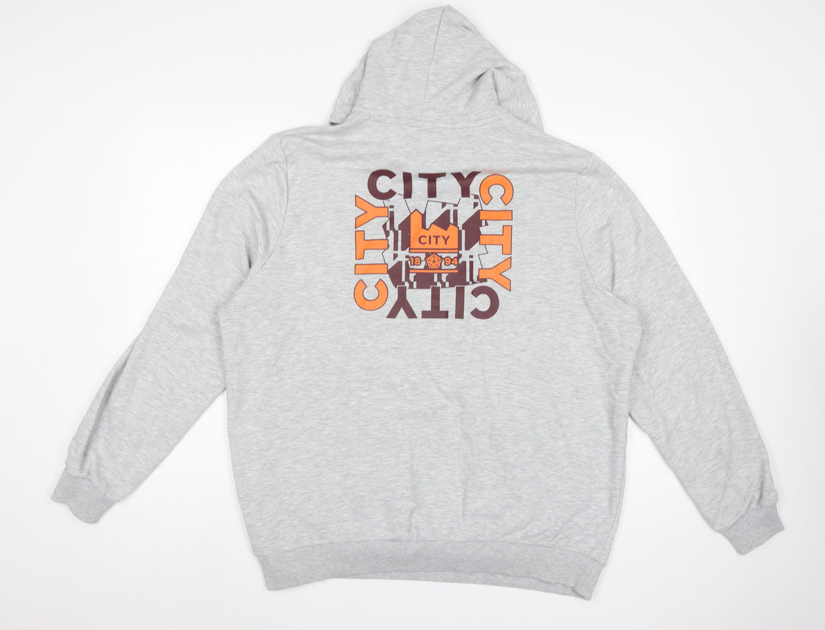 Puma Men Grey XL Manchester City Graphic Pullover Hoodie