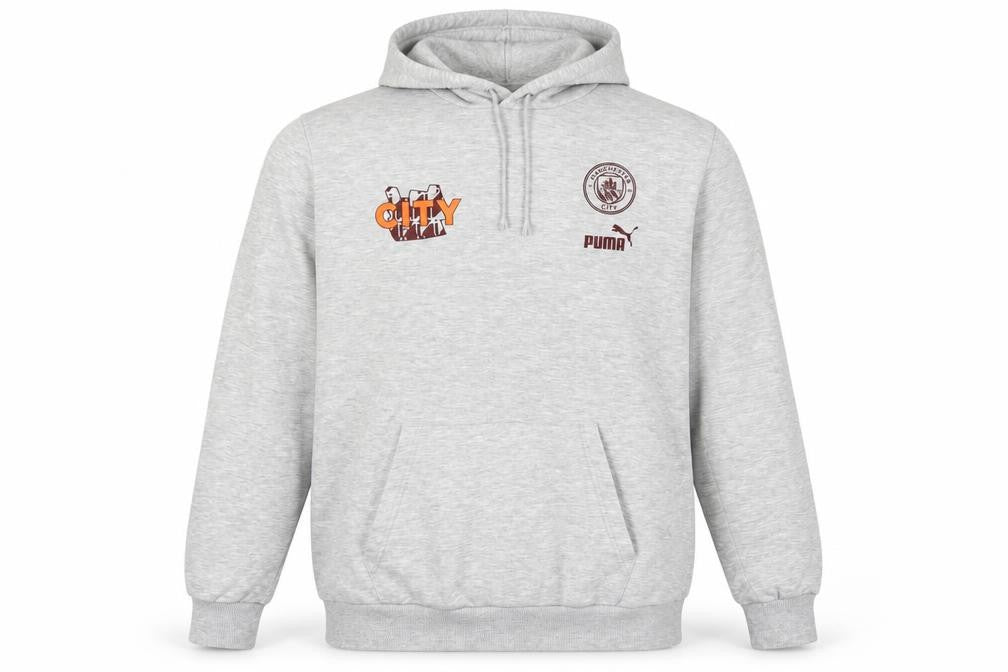Puma Men Grey XL Manchester City Graphic Pullover Hoodie