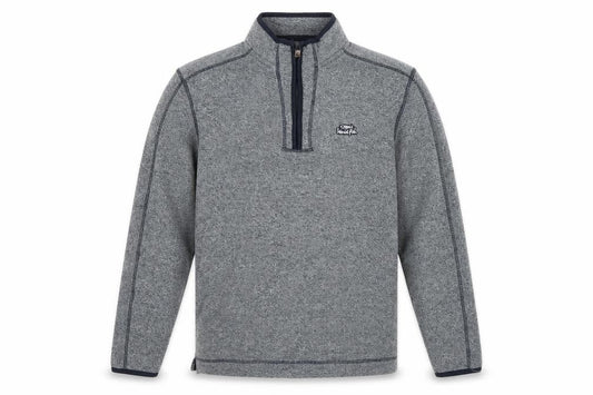 Weird Fish Men’s Grey L 1/4 Zip Fleece Sweatshirt Embroidered Logo