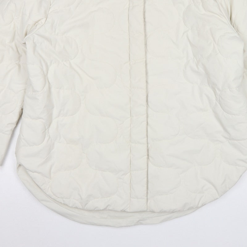 H&M Women Ivory UK 12 Quilted Padded Collared Mid-Length Jacket