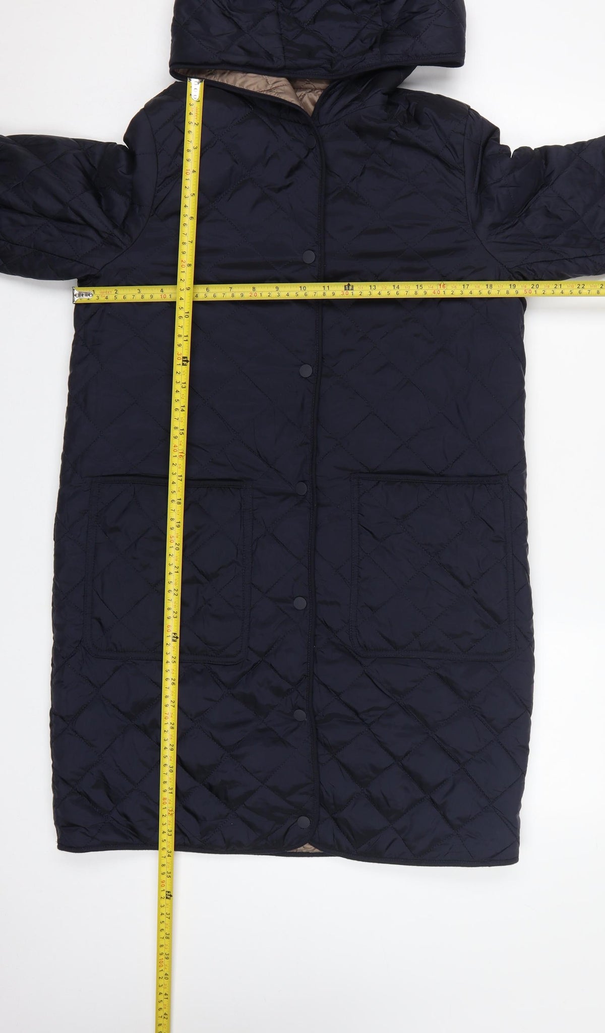 Weatherproof Women's Blue S Quilted Hooded Mid-Length Coat Jacket