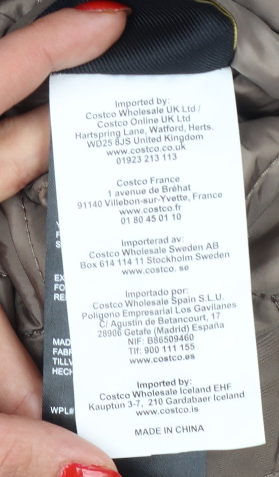 Weatherproof Women's Blue S Quilted Hooded Mid-Length Coat Jacket