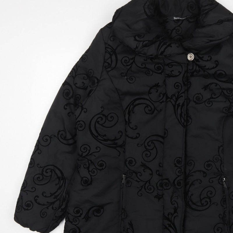 Bonmarché Women’s Black Size 20 Puffer Coat Quilted Mid-Length