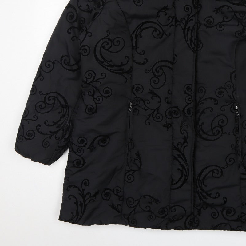 Bonmarché Women’s Black Size 20 Puffer Coat Quilted Mid-Length