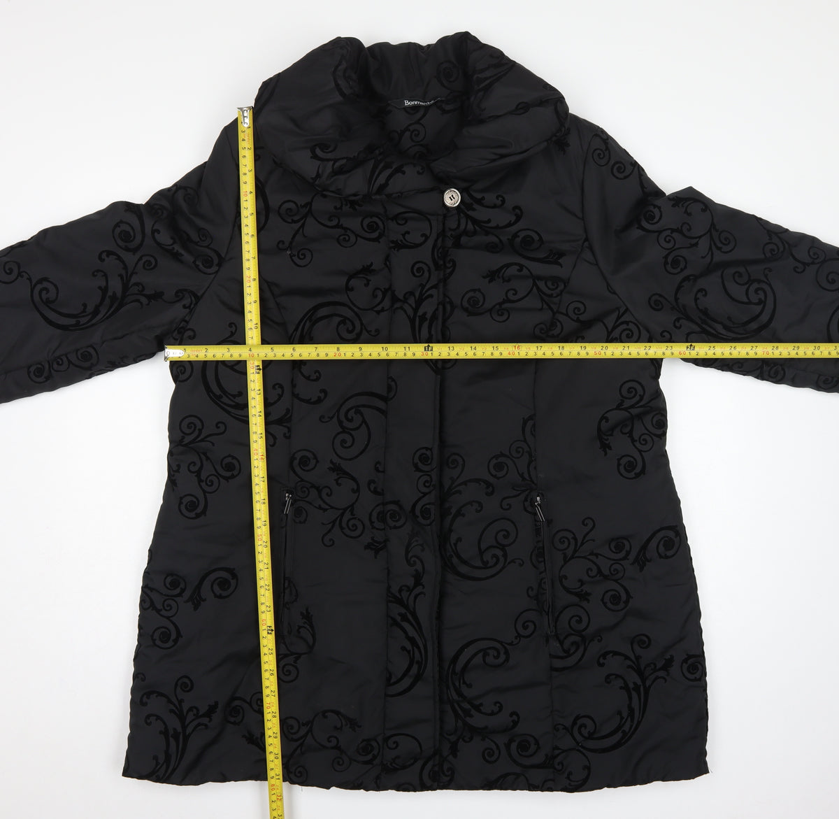 Bonmarché Women’s Black Size 20 Puffer Coat Quilted Mid-Length