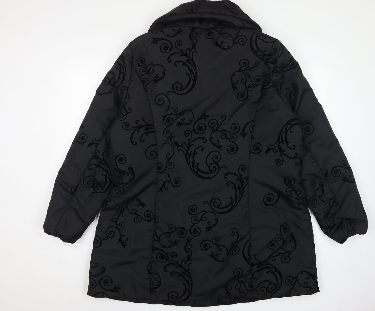 Bonmarché Women’s Black Size 20 Puffer Coat Quilted Mid-Length