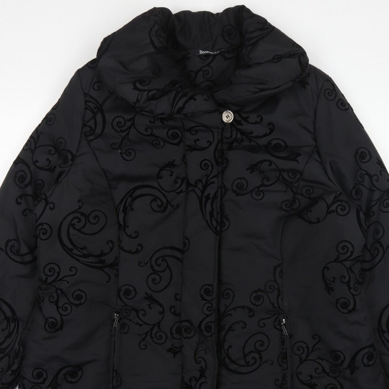Bonmarché Women’s Black Size 20 Puffer Coat Quilted Mid-Length