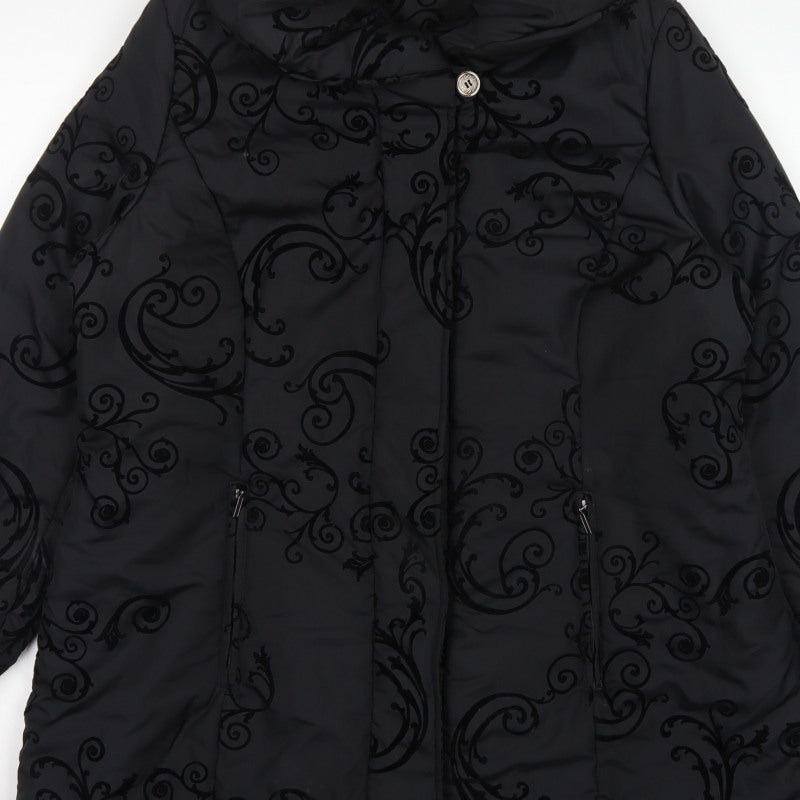 Bonmarché Women’s Black Size 20 Puffer Coat Quilted Mid-Length