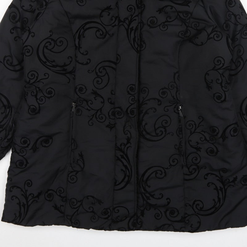 Bonmarché Women’s Black Size 20 Puffer Coat Quilted Mid-Length