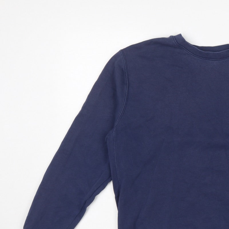 Nike Men’s Blue M Crew Neck Pullover Fleece Sweatshirt Logo