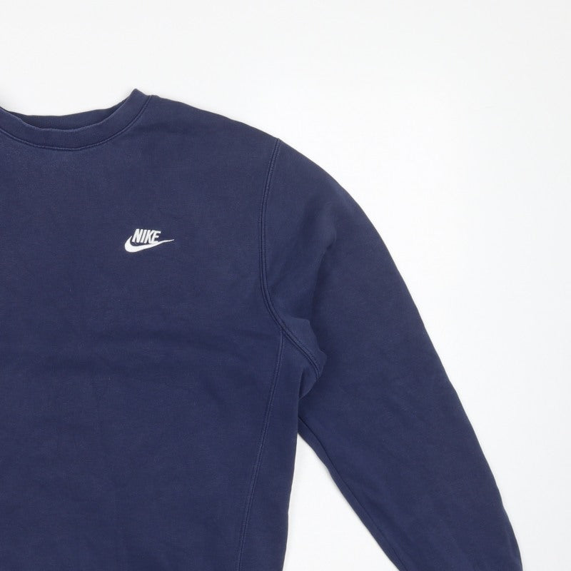 Nike Men’s Blue M Crew Neck Pullover Fleece Sweatshirt Logo