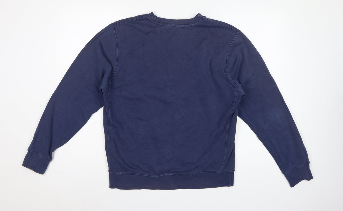 Nike Men’s Blue M Crew Neck Pullover Fleece Sweatshirt Logo
