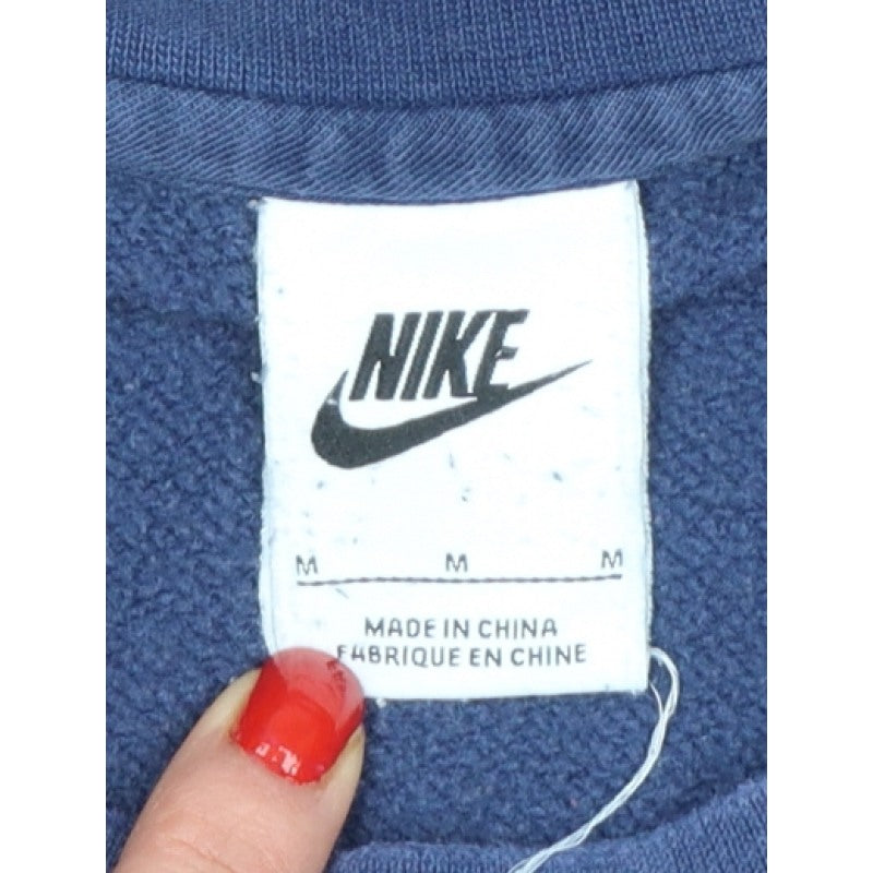 Nike Men’s Blue M Crew Neck Pullover Fleece Sweatshirt Logo