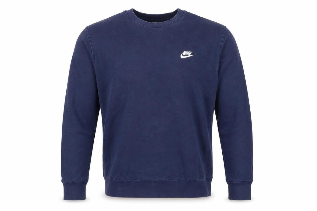 Nike Men’s Blue M Crew Neck Pullover Fleece Sweatshirt Logo