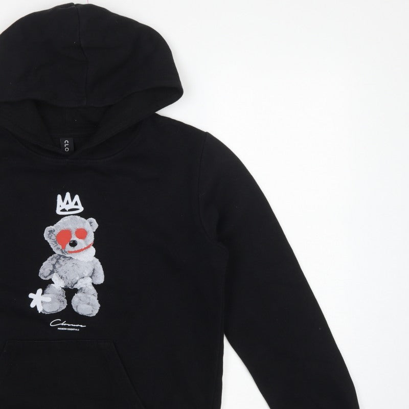 Closure LDN Boys Black 12-13 Years Bear Graphic Pullover Hoodie