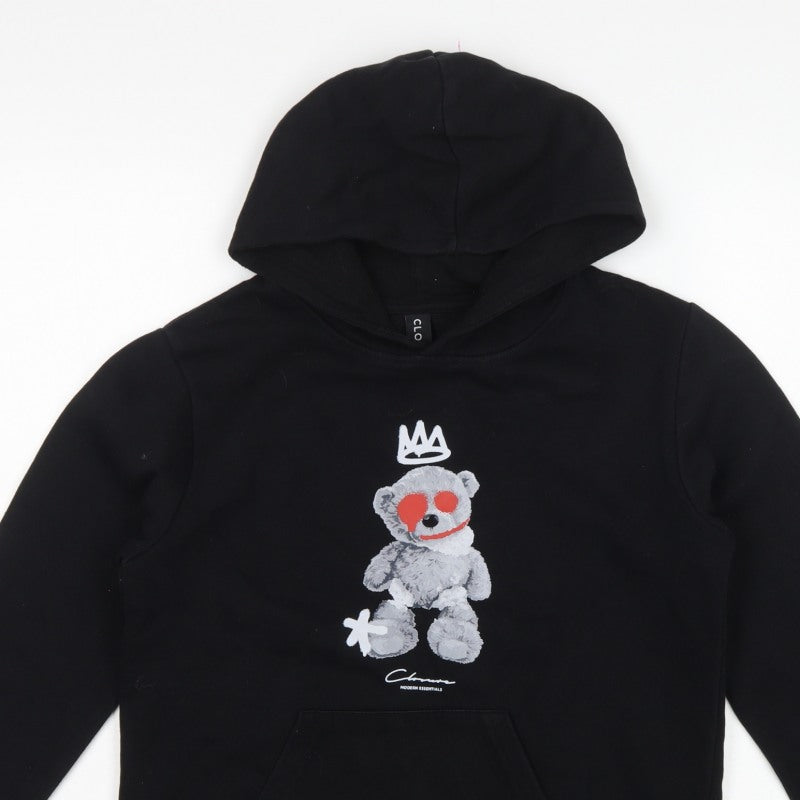 Closure LDN Boys Black 12-13 Years Bear Graphic Pullover Hoodie