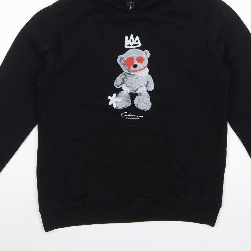 Closure LDN Boys Black 12-13 Years Bear Graphic Pullover Hoodie