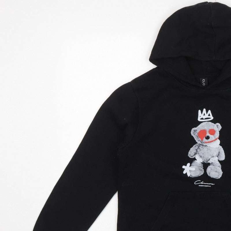 Closure LDN Boys Black 12-13 Years Bear Graphic Pullover Hoodie