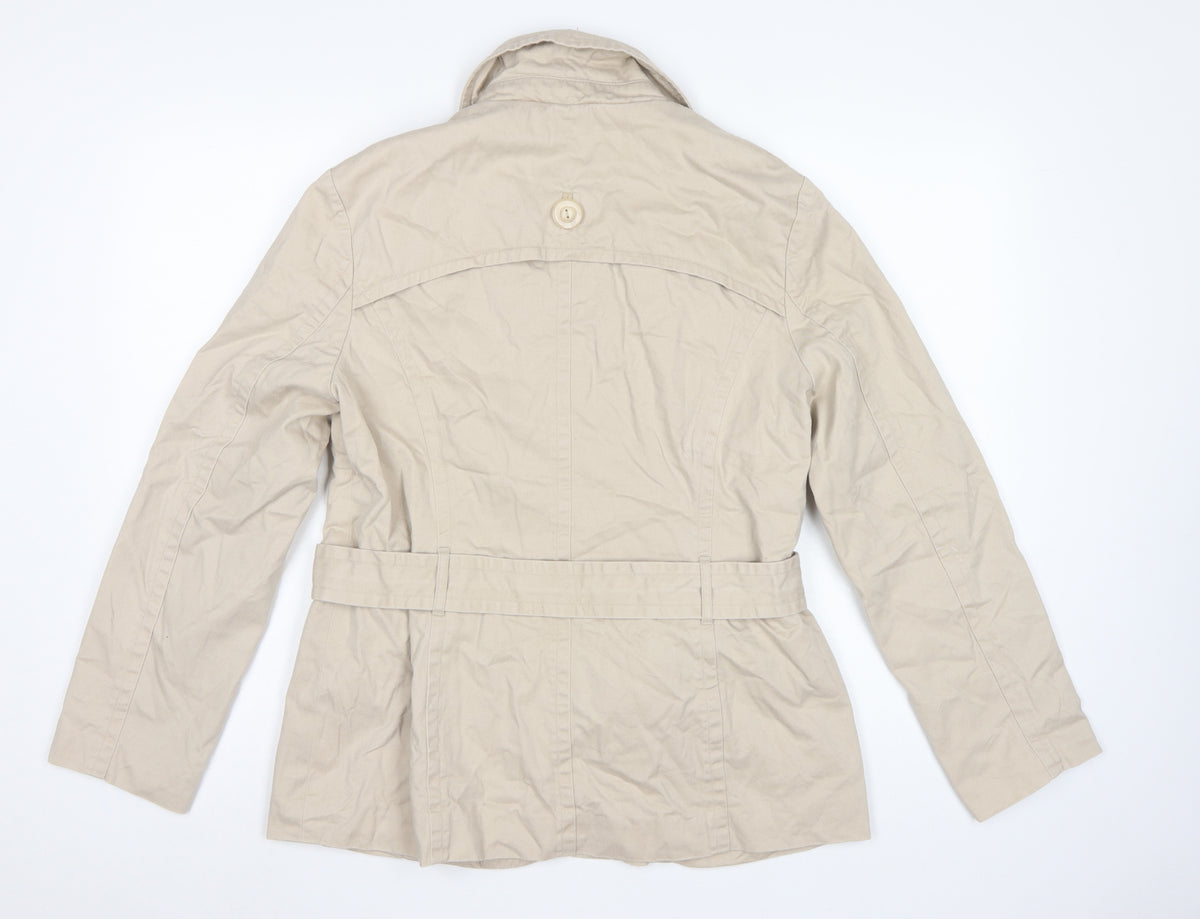 M&Co Women's Beige Size 16 Basic Belted Cotton Jacket