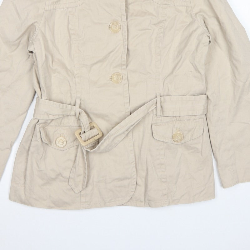 M&Co Women's Beige Size 16 Basic Belted Cotton Jacket