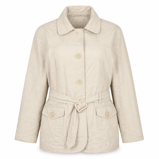 M&Co Women's Beige Size 16 Basic Belted Cotton Jacket
