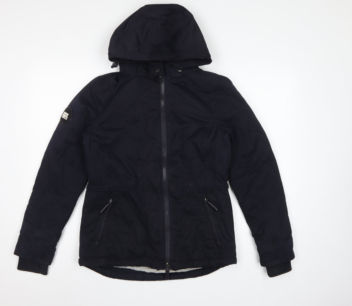 Superdry Women’s Black UK 10 Microfibre Wind Parka Hooded Jacket