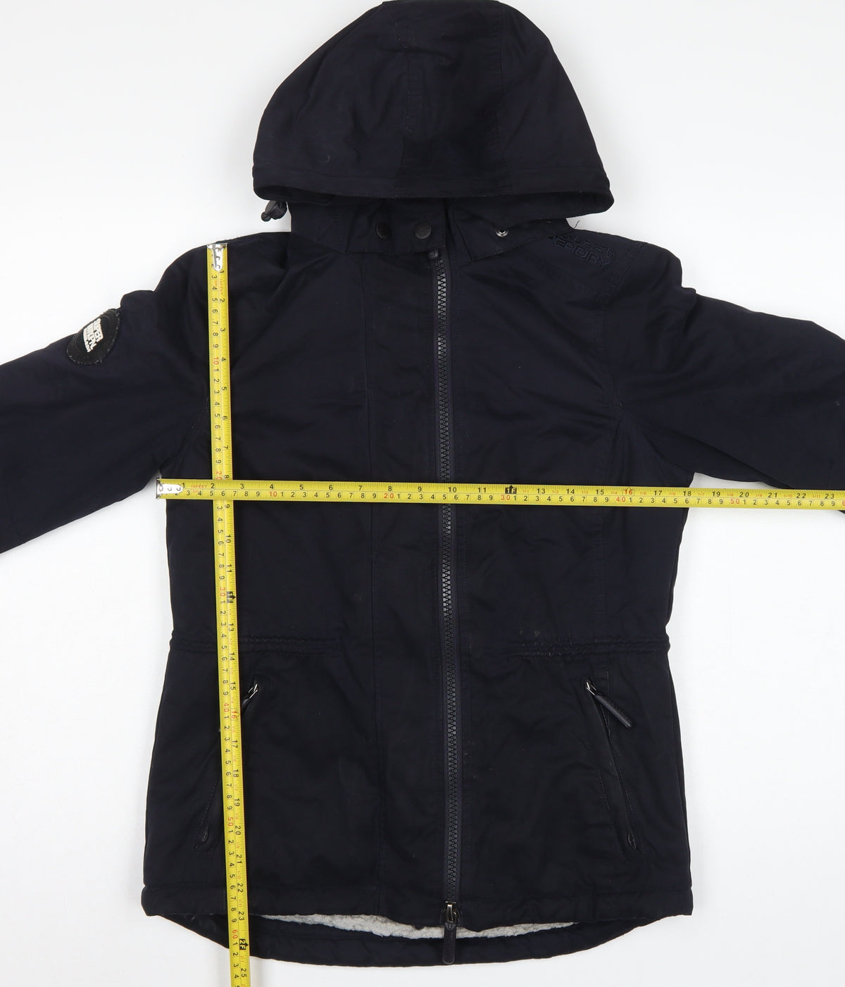 Superdry Women’s Black UK 10 Microfibre Wind Parka Hooded Jacket