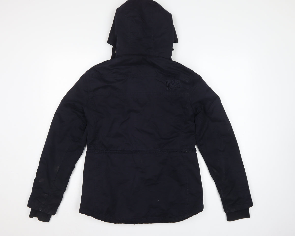 Superdry Women’s Black UK 10 Microfibre Wind Parka Hooded Jacket