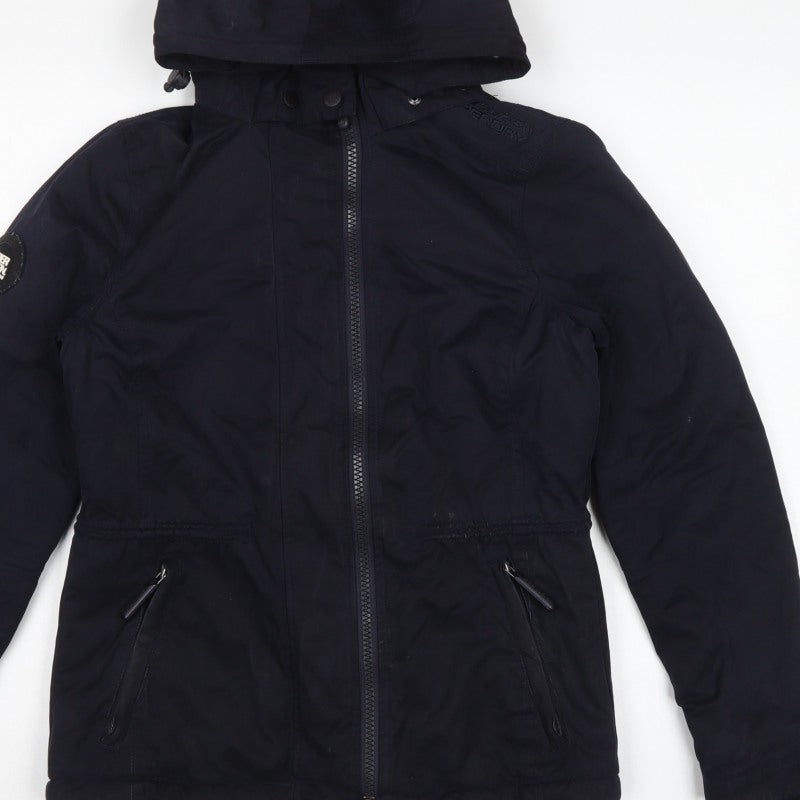 Superdry Women’s Black UK 10 Microfibre Wind Parka Hooded Jacket