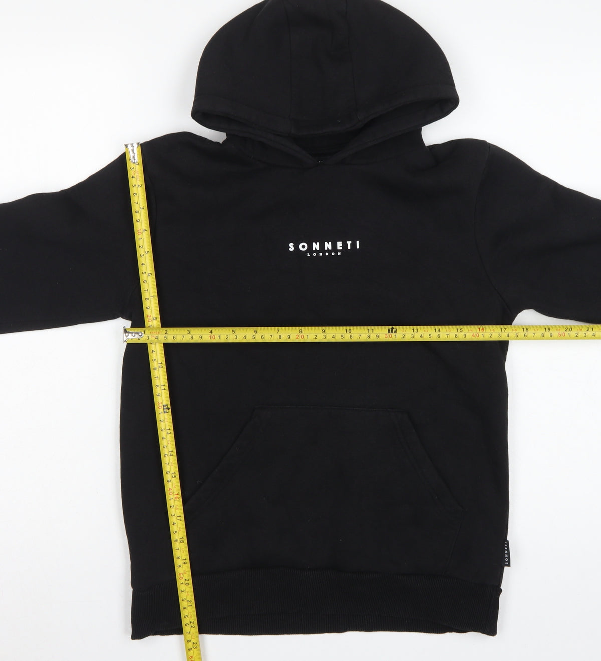 Sonneti Boys Black L Pullover Hoodie Logo Fleece Kangaroo Pocket