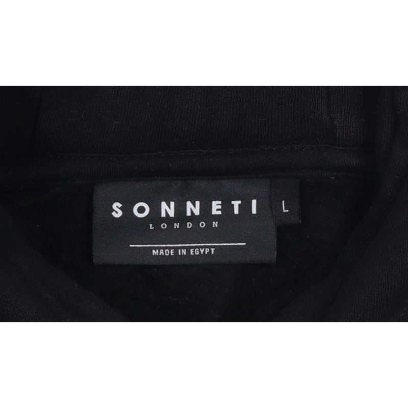 Sonneti Boys Black L Pullover Hoodie Logo Fleece Kangaroo Pocket