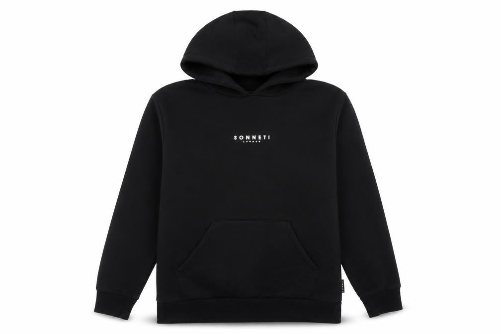 Sonneti Boys Black L Pullover Hoodie Logo Fleece Kangaroo Pocket