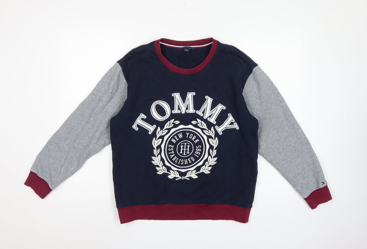 Tommy Hilfiger Women Multicoloured S Pullover Sweatshirt Logo Crew Neck