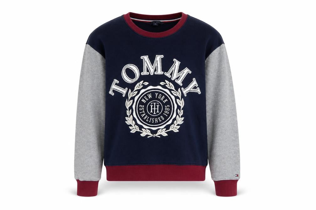 Tommy Hilfiger Women Multicoloured S Pullover Sweatshirt Logo Crew Neck
