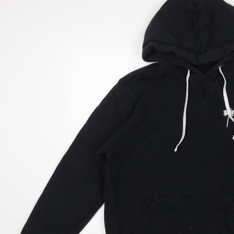 Palm Angels Men's Black L Pullover Hoodie Embroidered Palm Tree