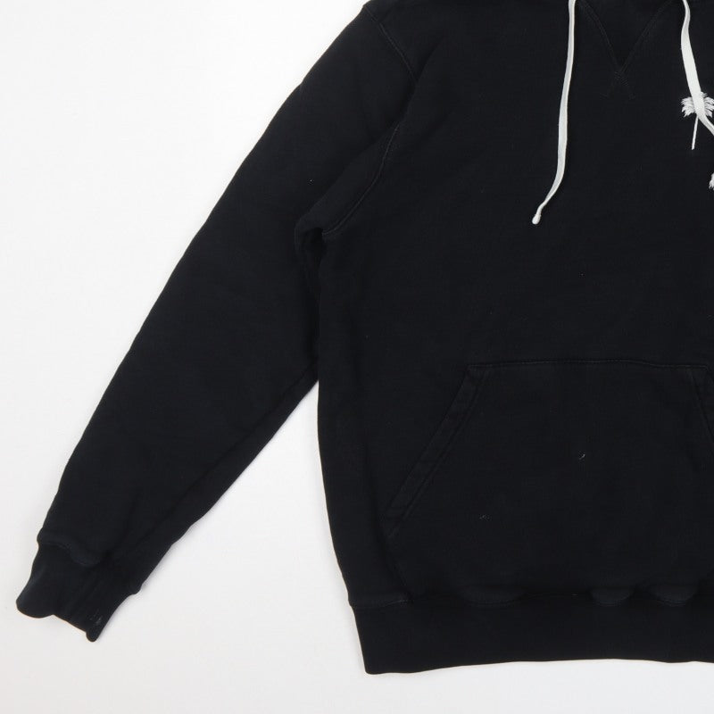 Palm Angels Men's Black L Pullover Hoodie Embroidered Palm Tree