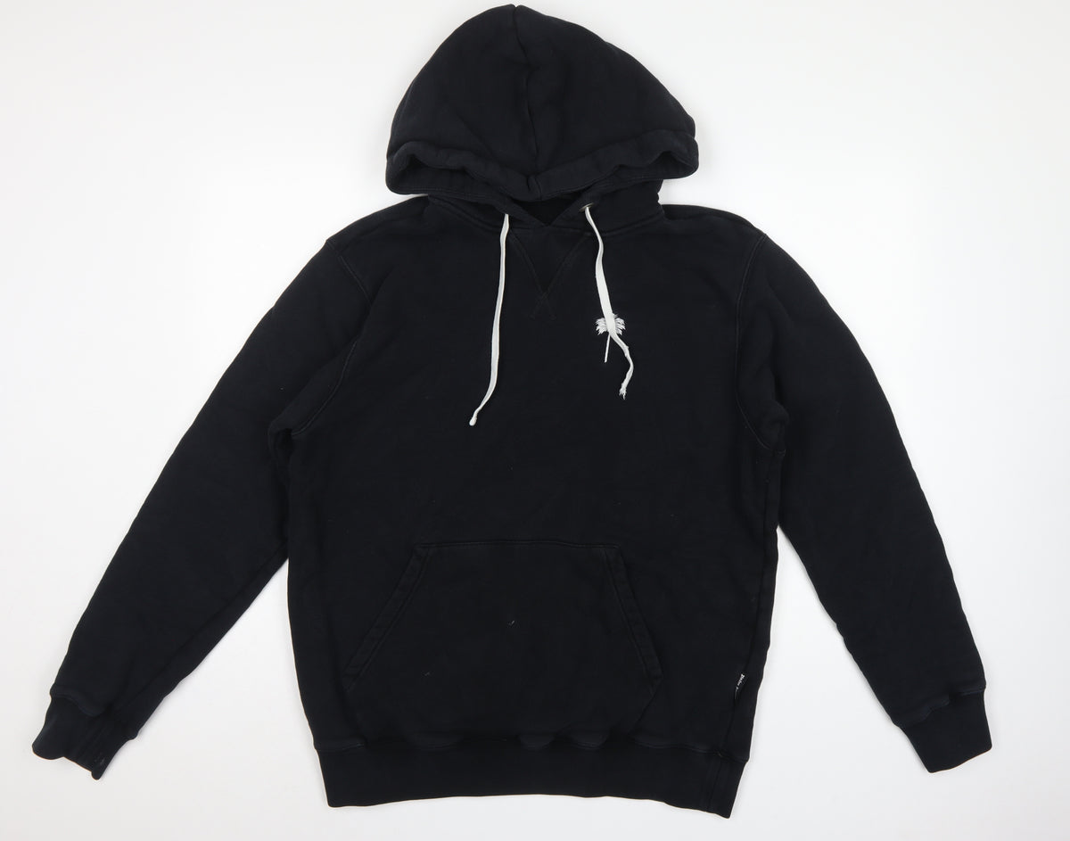 Palm Angels Men's Black L Pullover Hoodie Embroidered Palm Tree