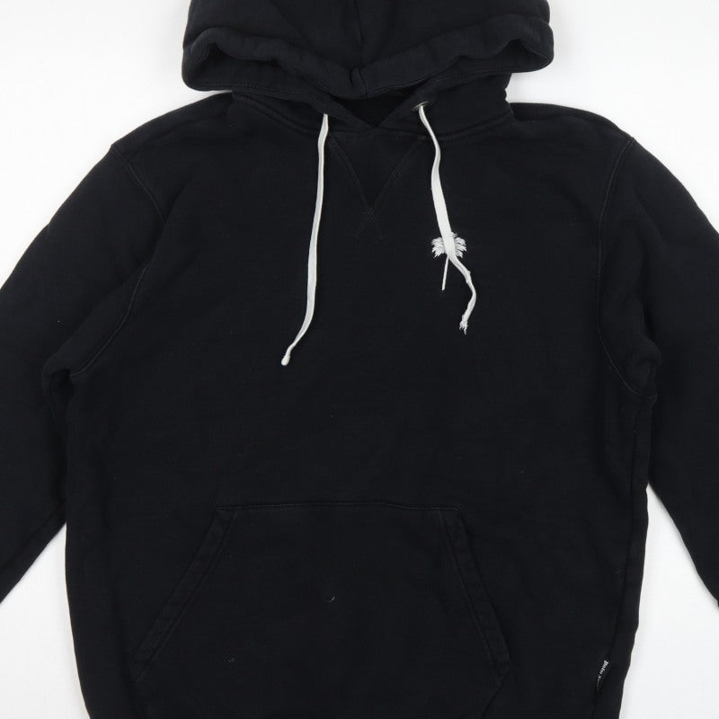 Palm Angels Men's Black L Pullover Hoodie Embroidered Palm Tree