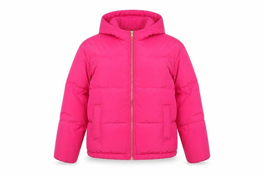 ASOS Women’s Pink UK 8 Hooded Puffer Jacket Quilted Polyester Zip