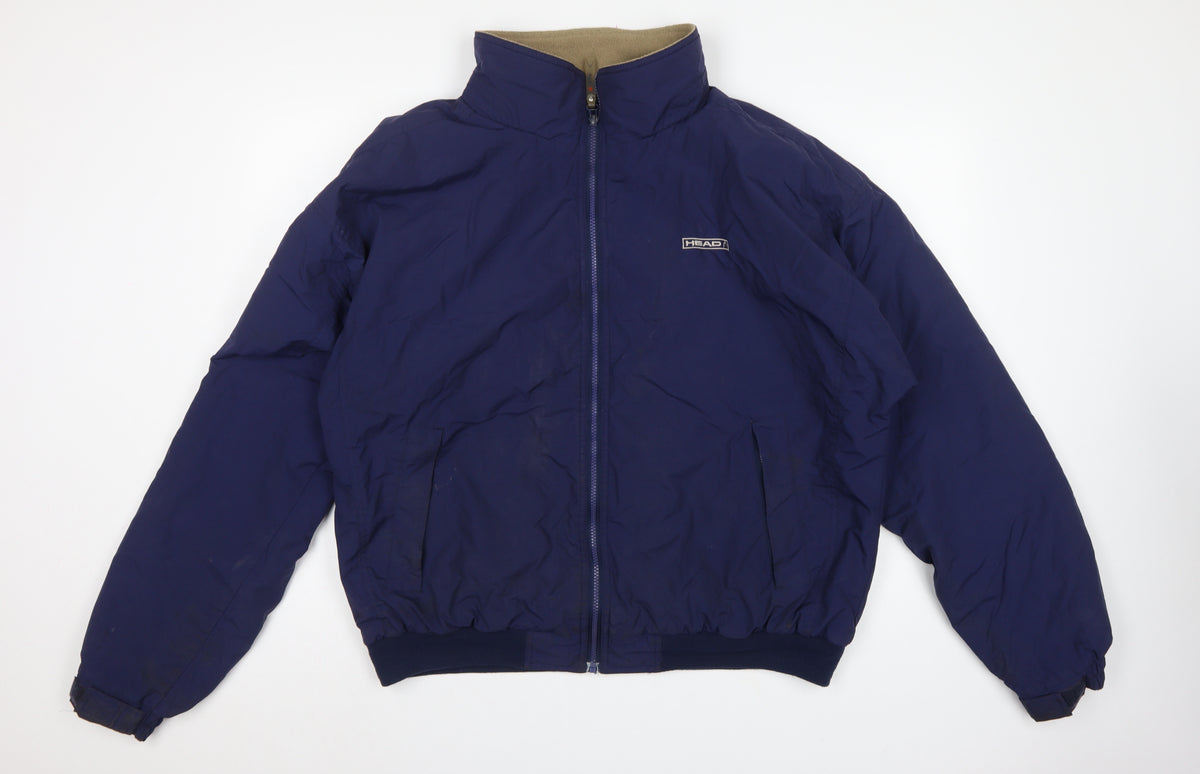 HEAD Mens Blue XL Fleece Lined Full Zip Bomber Jacket