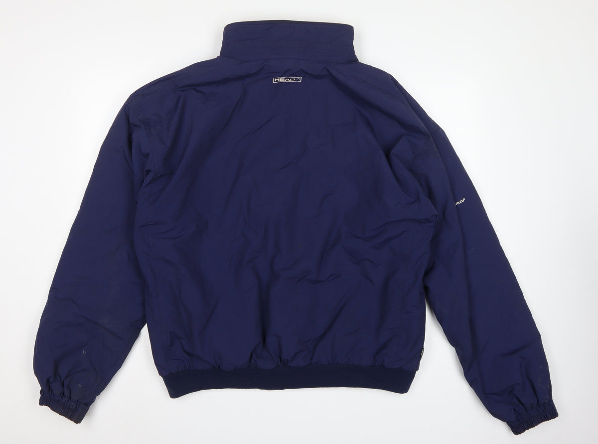 HEAD Mens Blue XL Fleece Lined Full Zip Bomber Jacket
