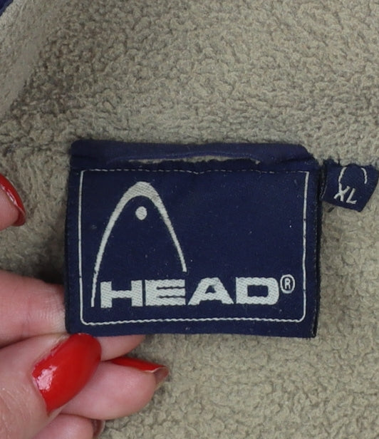 HEAD Mens Blue XL Fleece Lined Full Zip Bomber Jacket