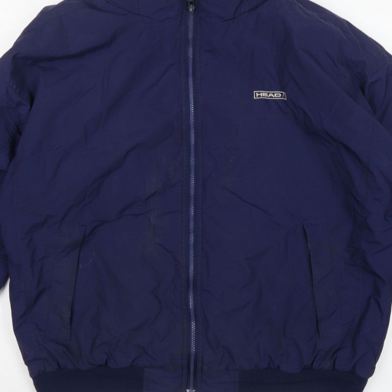 HEAD Mens Blue XL Fleece Lined Full Zip Bomber Jacket