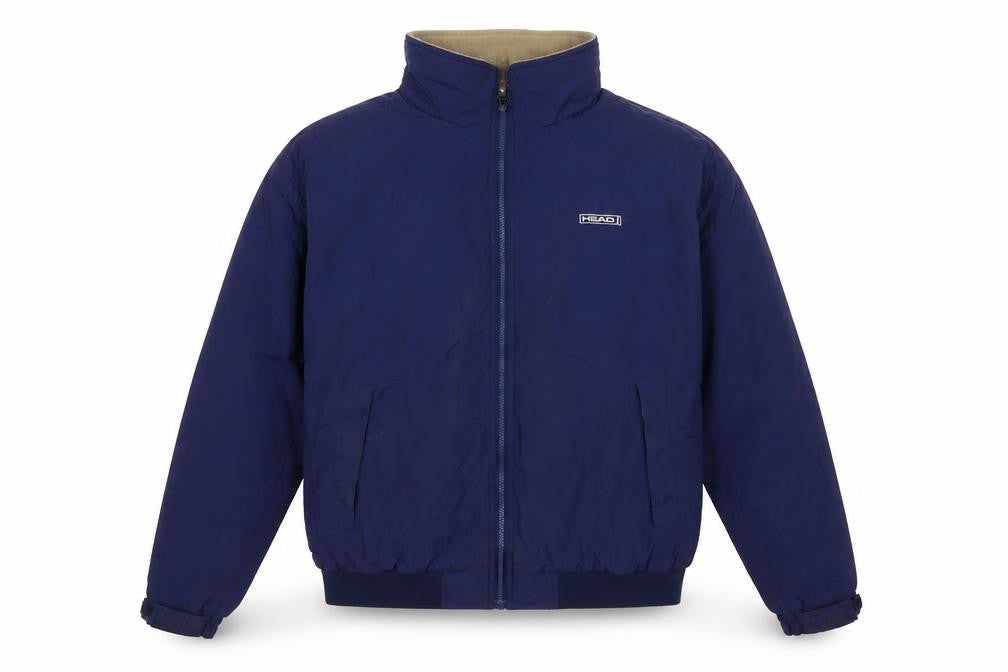 HEAD Mens Blue XL Fleece Lined Full Zip Bomber Jacket
