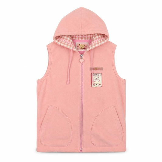 Pink House Women’s Pink L Hooded Fleece Zip Waistcoat Gilet
