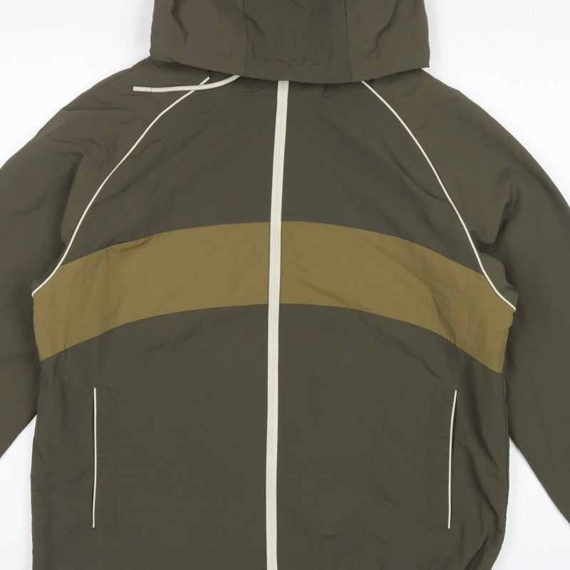 Primark Womens Green XS Hooded Colour Block Windbreaker Jacket
