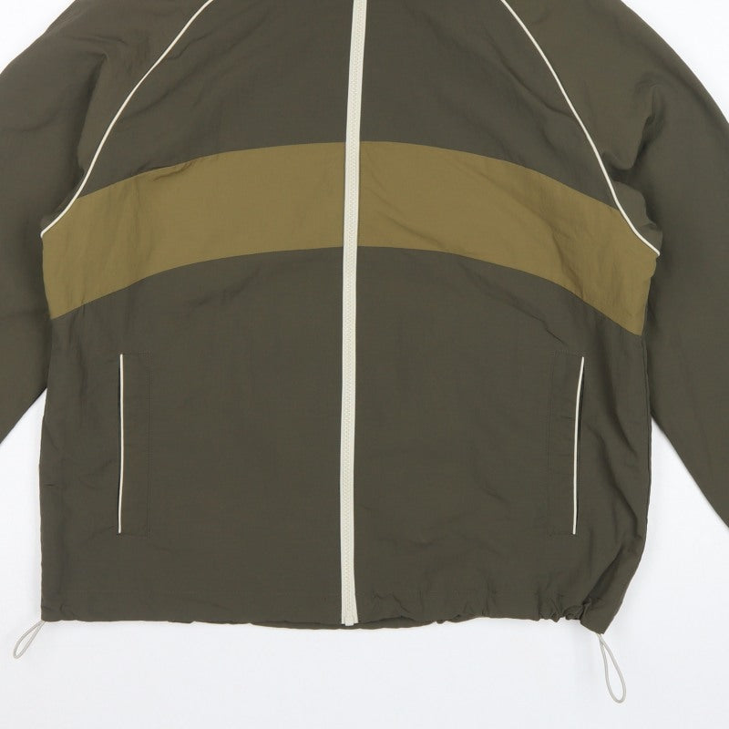 Primark Womens Green XS Hooded Colour Block Windbreaker Jacket