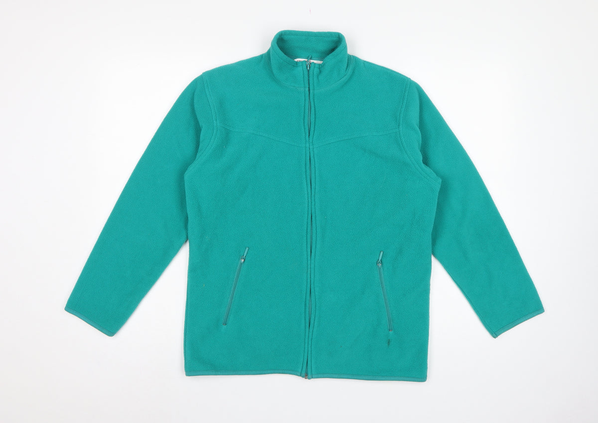 EWM Pure Classics Women's Green Size 10-12 Basic Full Zip Fleece Jacket