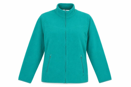 EWM Pure Classics Women's Green Size 10-12 Basic Full Zip Fleece Jacket