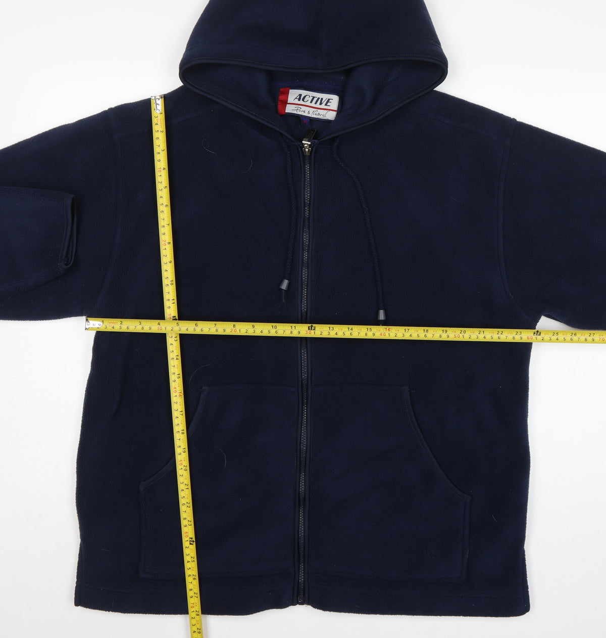Active Womens Blue M Hooded Full Zip Fleece Jacket